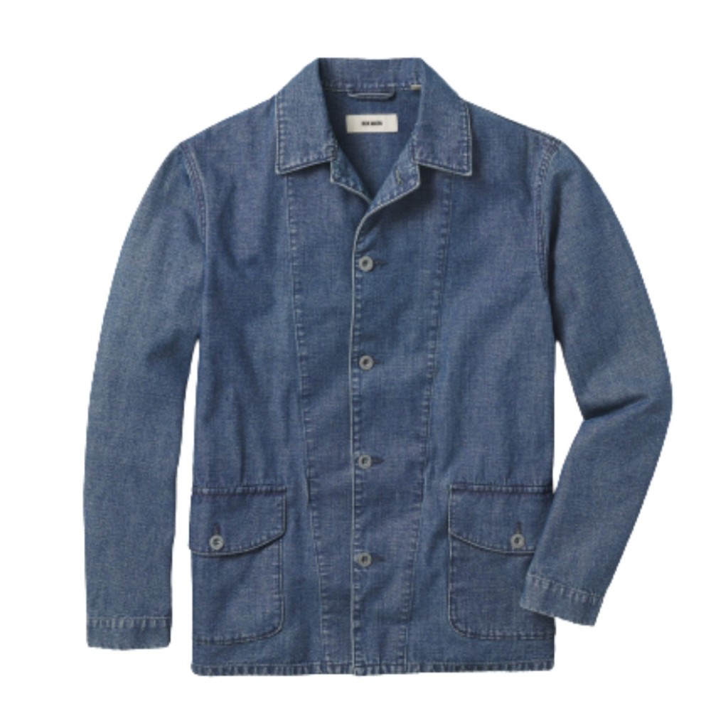 Buck Mason: L012 Light Wash Indigo Canvas Work Jacket